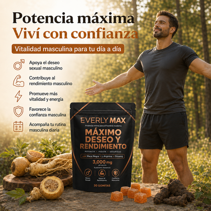 Everly Max™ | Apoyo Natural para la Vitalidad Masculina y el Deseo