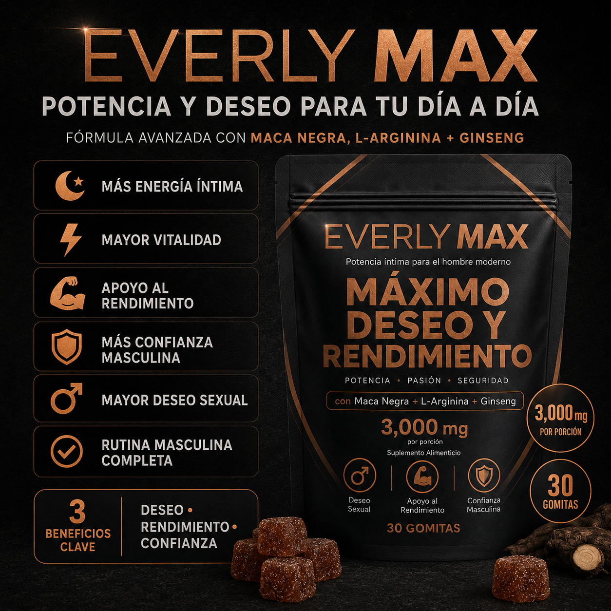 Everly Max™ | Apoyo Natural para la Vitalidad Masculina y el Deseo